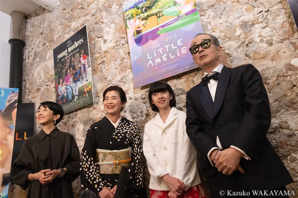 【写真】第78回カンヌ国際映画祭 コンペティション部門 映画『ルノワール』ワールドプレミア 日本メディア囲み取材 (早川千絵監督、鈴木唯、石田ひかり、リリー・フランキー)