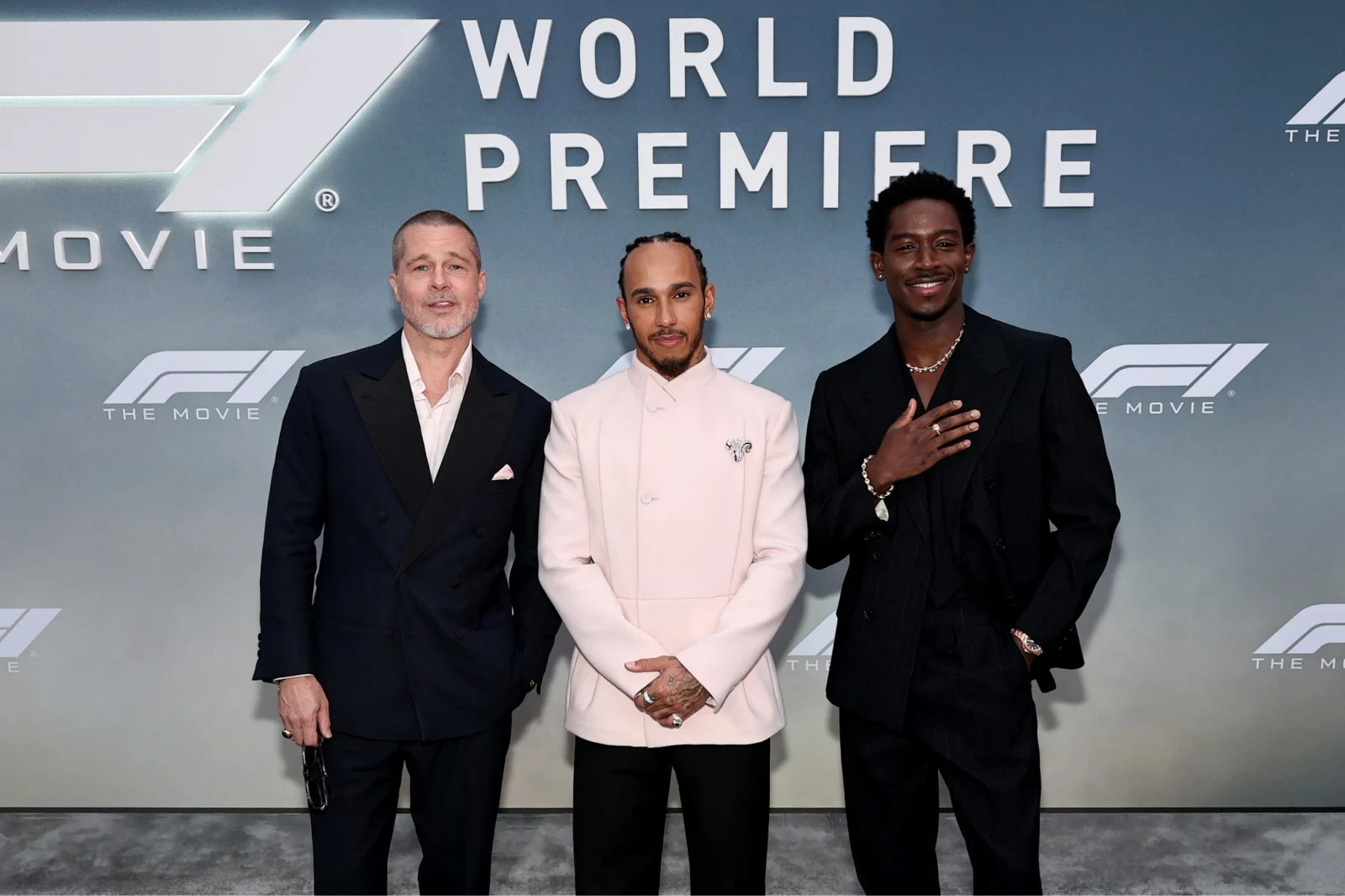 【写真】映画『F1®／エフワン』NYワールドプレミア (ブラッド・ピット、ルイス・ハミルトン、ダムソン・イドリス)