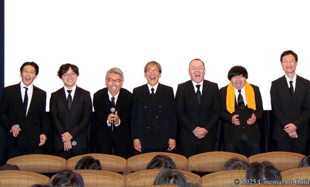 【写真】映画『ひみつきちのつくりかた』公開記念舞台挨拶 (廣末哲万、佐藤貢三、藤田健彦、もりたかお、白畑真逸、板橋知也監督、恵水流生プロデューサー)