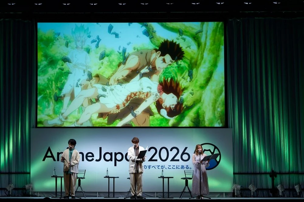 【写真】AJ2026『Dr.STONE SCIENCE FUTURE』スペシャルステージ AnimeJapan 2026 公開アフレコ (小林裕介、古川慎、市ノ瀬加那)