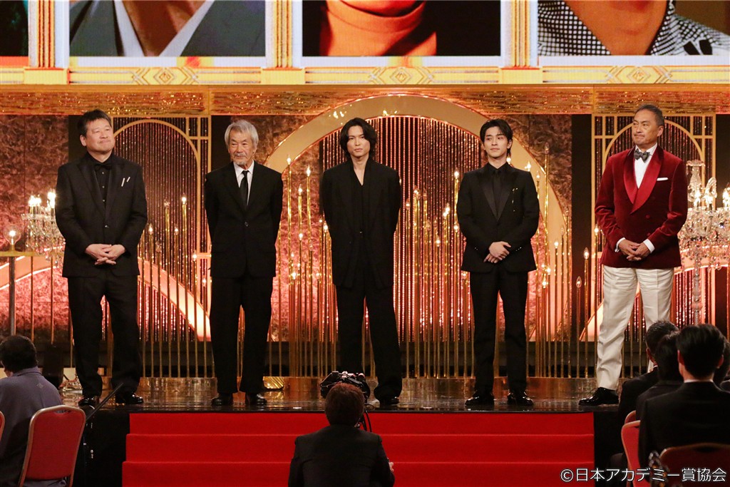 【写真】第49回 日本アカデミー賞 授賞式 優秀助演男優賞 (佐藤二朗、田中泯、松村北斗、横浜流星、渡辺謙)